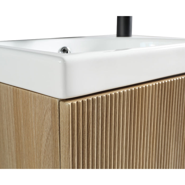 Tailored Flauto Mini 1 Door Cloakroom Wall Hung Vanity Unit with Ceramic Basin