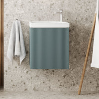 Tailored Flauto Mini 1 Door Cloakroom Wall Hung Vanity Unit with Ceramic Basin