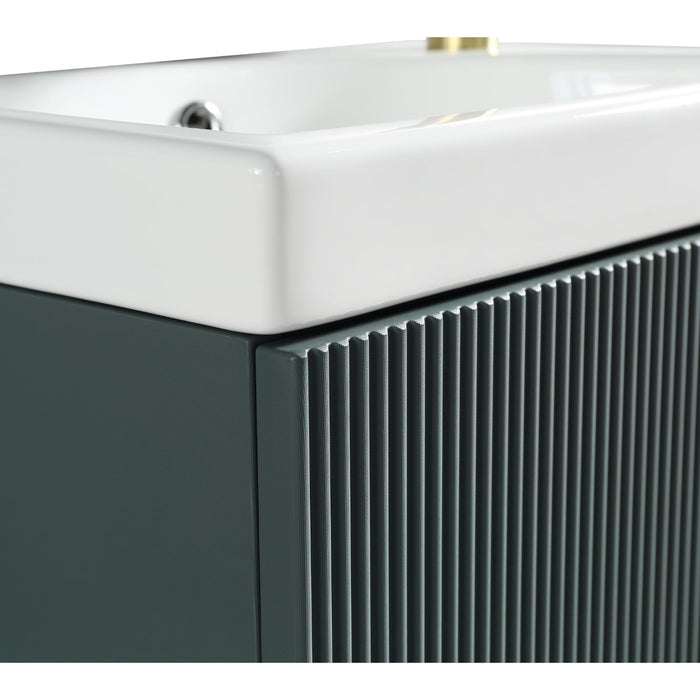 Tailored Flauto Mini 1 Door Cloakroom Wall Hung Vanity Unit with Ceramic Basin