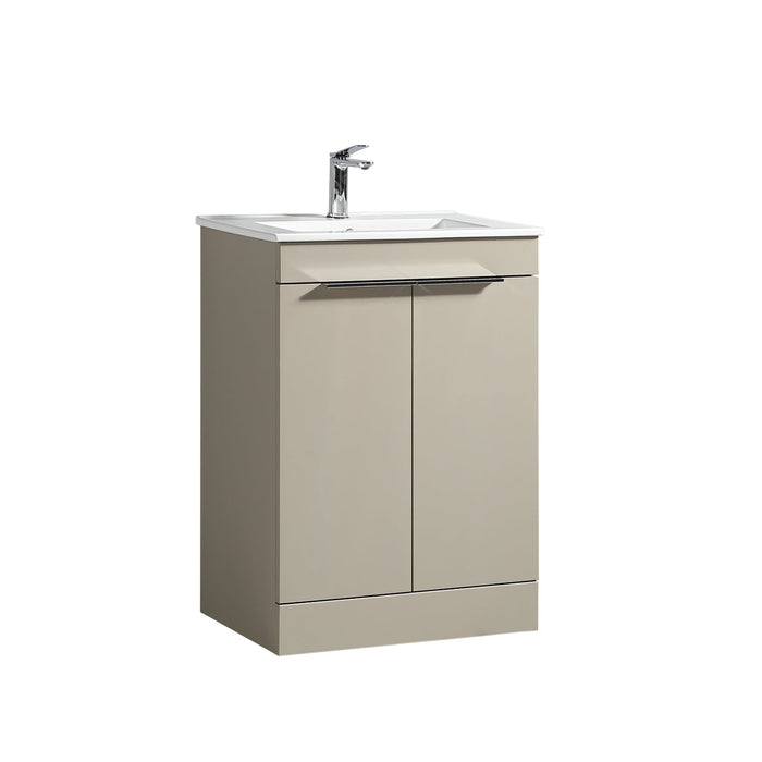 Tailored Sora 600mm 2 Door Floorstanding Vanity Unit with Ceramic Gloss Basin & Handles
