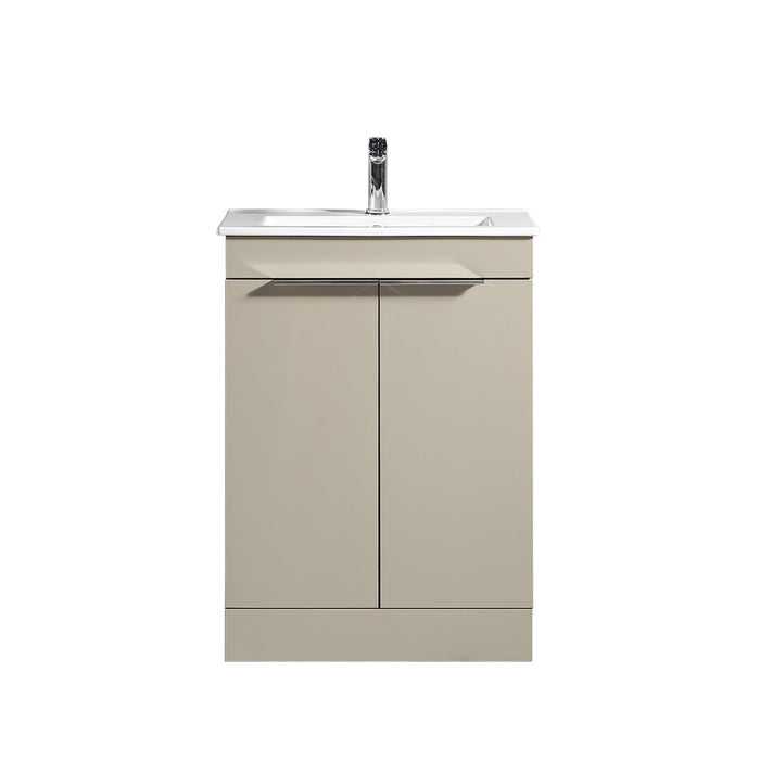 Tailored Sora 600mm 2 Door Floorstanding Vanity Unit with Ceramic Gloss Basin & Handles