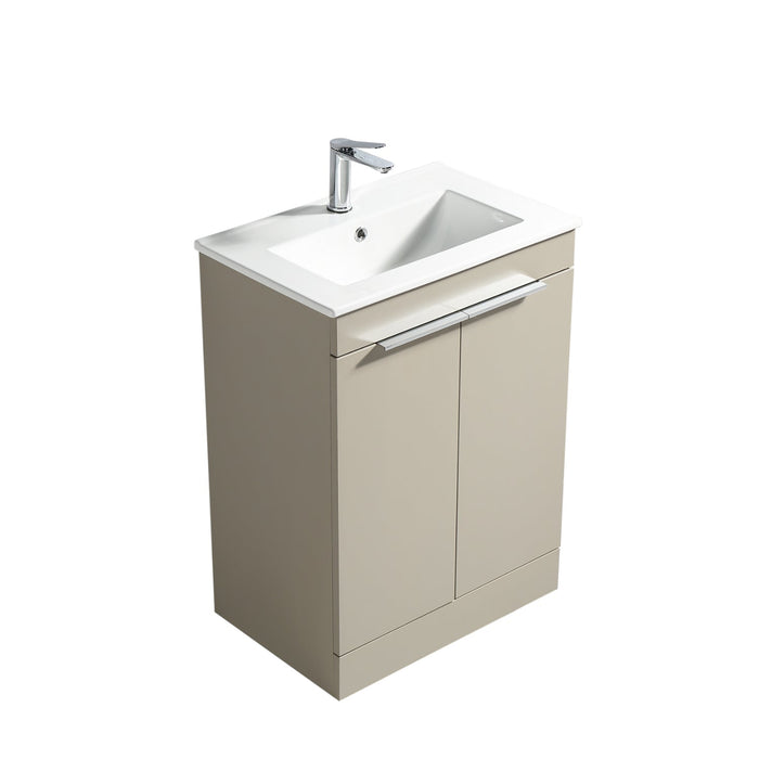 Tailored Sora 600mm 2 Door Floorstanding Vanity Unit with Ceramic Gloss Basin & Handles