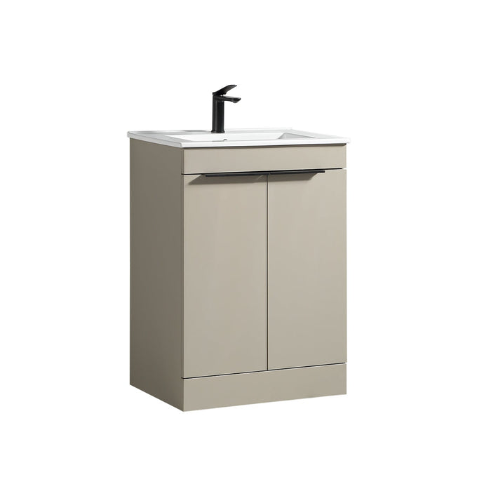 Tailored Sora 600mm 2 Door Floorstanding Vanity Unit with Ceramic Gloss Basin & Handles