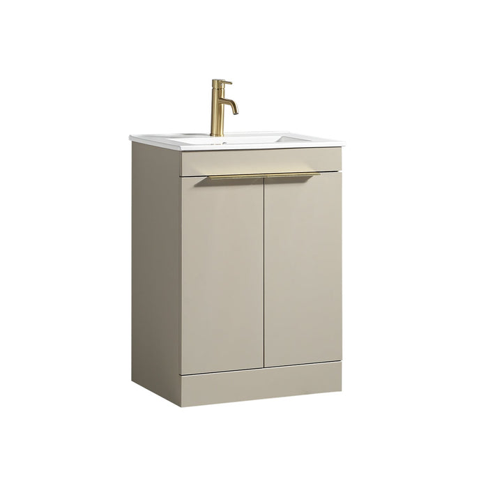 Tailored Sora 600mm 2 Door Floorstanding Vanity Unit with Ceramic Gloss Basin & Handles
