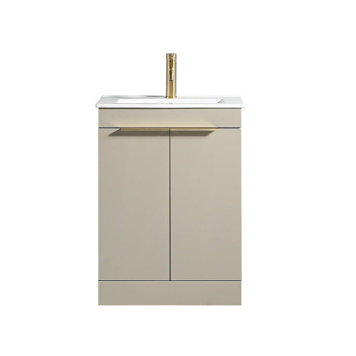 Tailored Sora 600mm 2 Door Floorstanding Vanity Unit with Ceramic Gloss Basin & Handles