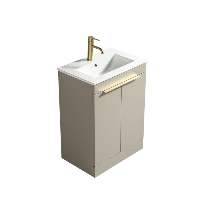 Tailored Sora 600mm 2 Door Floorstanding Vanity Unit with Ceramic Gloss Basin & Handles