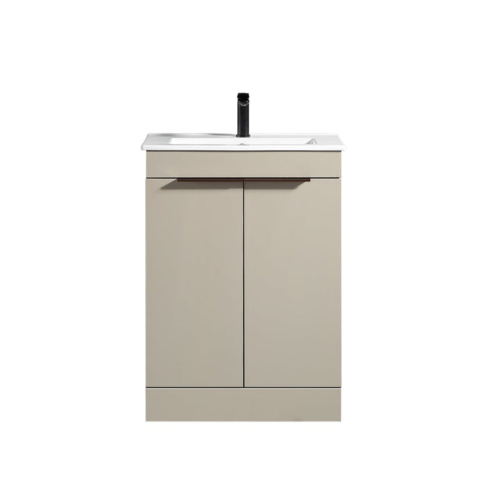 Tailored Sora 600mm 2 Door Floorstanding Vanity Unit with Ceramic Gloss Basin & Handles