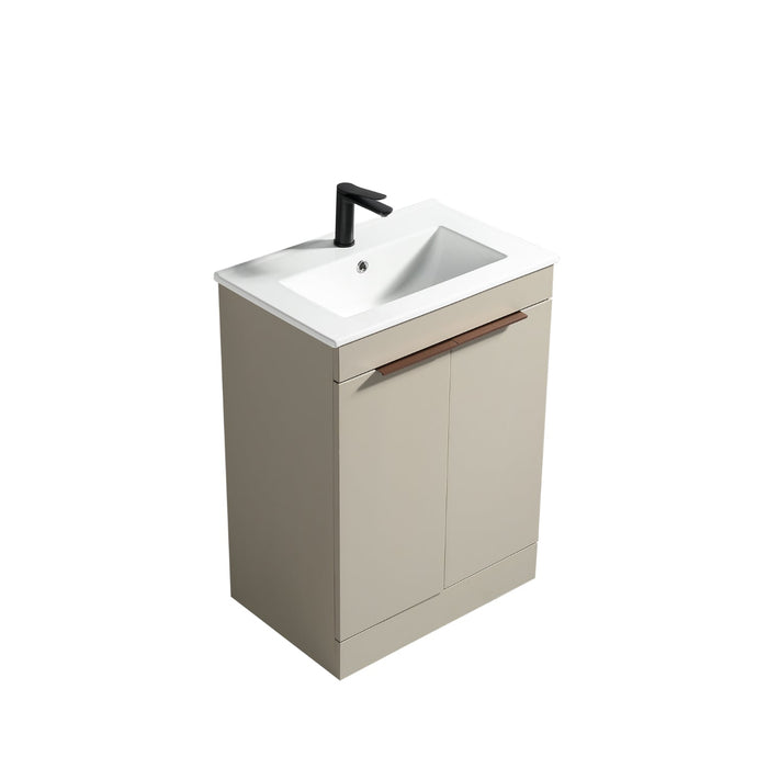 Tailored Sora 600mm 2 Door Floorstanding Vanity Unit with Ceramic Gloss Basin & Handles