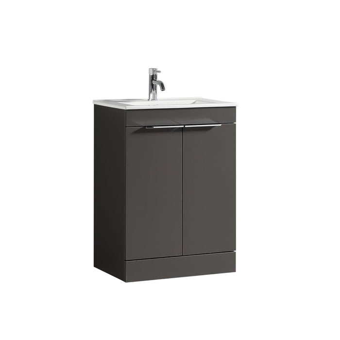 Tailored Sora 600mm 2 Door Floorstanding Vanity Unit with Ceramic Gloss Basin & Handles