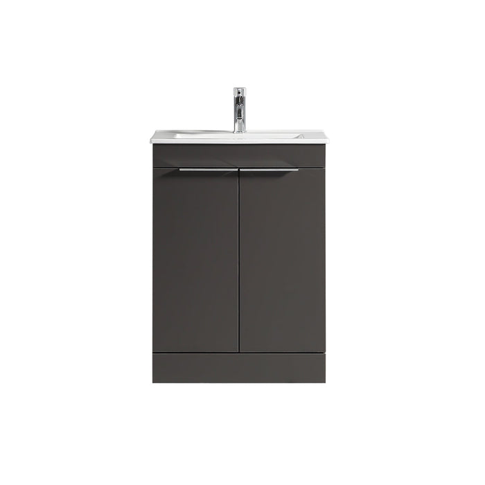 Tailored Sora 600mm 2 Door Floorstanding Vanity Unit with Ceramic Gloss Basin & Handles