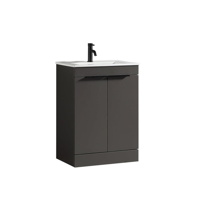 Tailored Sora 600mm 2 Door Floorstanding Vanity Unit with Ceramic Gloss Basin & Handles