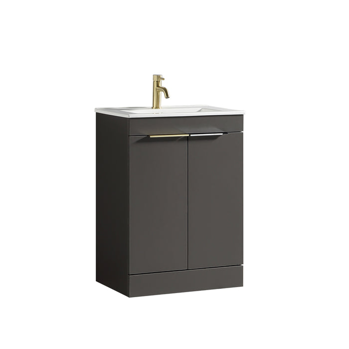 Tailored Sora 600mm 2 Door Floorstanding Vanity Unit with Ceramic Gloss Basin & Handles