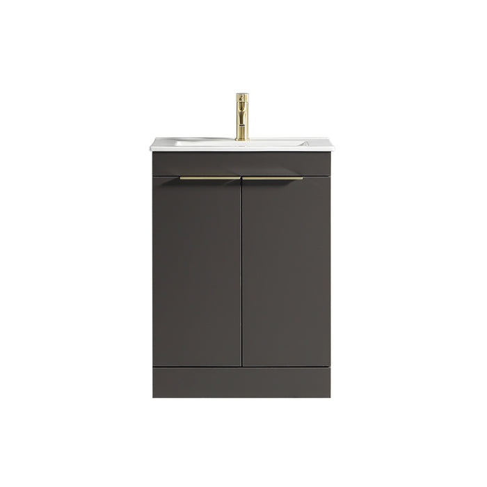 Tailored Sora 600mm 2 Door Floorstanding Vanity Unit with Ceramic Gloss Basin & Handles