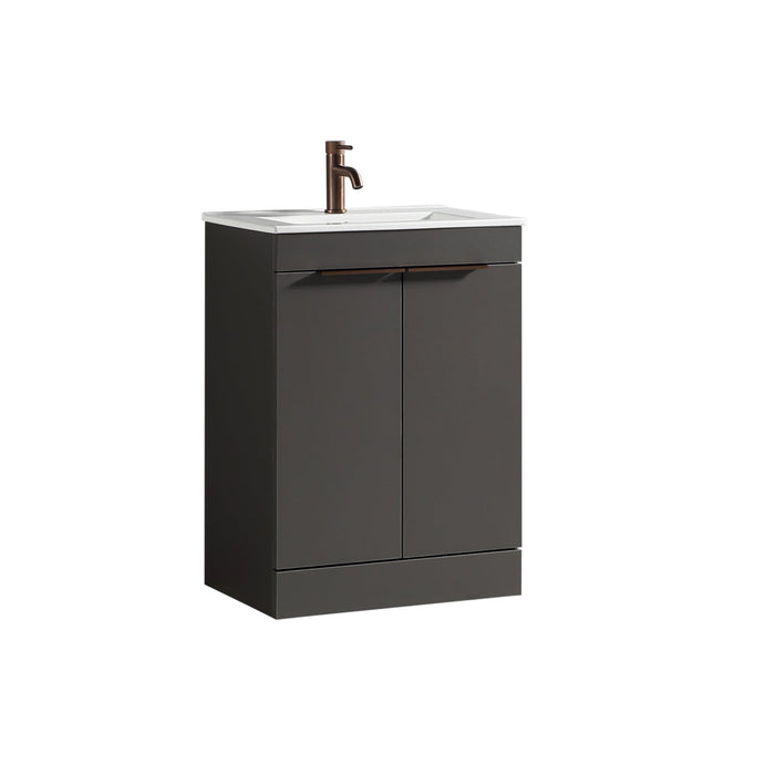 Tailored Sora 600mm 2 Door Floorstanding Vanity Unit with Ceramic Gloss Basin & Handles