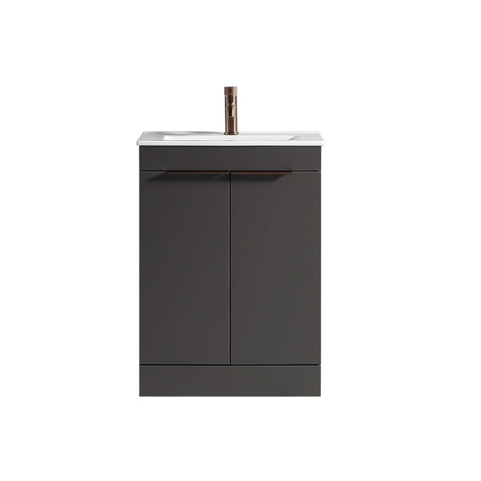 Tailored Sora 600mm 2 Door Floorstanding Vanity Unit with Ceramic Gloss Basin & Handles