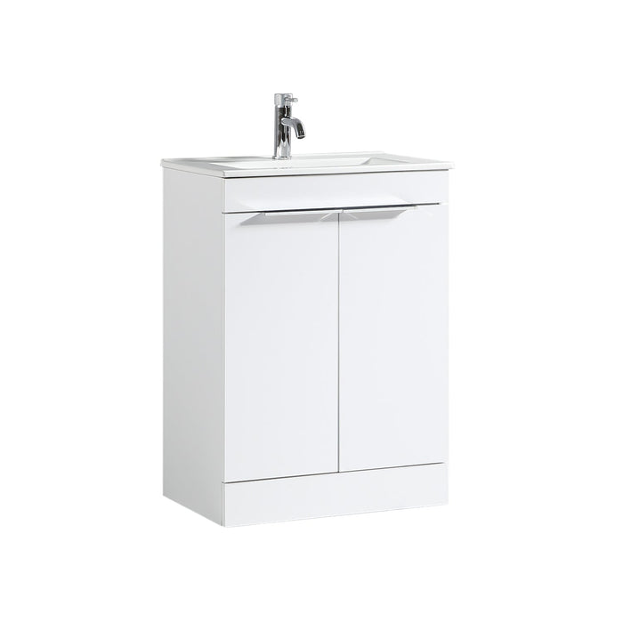Tailored Sora 600mm 2 Door Floorstanding Vanity Unit with Ceramic Gloss Basin & Handles