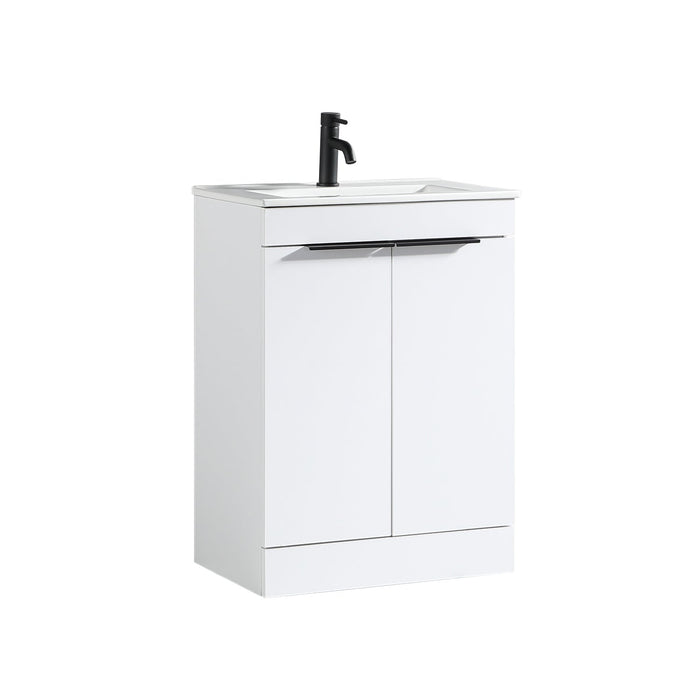 Tailored Sora 600mm 2 Door Floorstanding Vanity Unit with Ceramic Gloss Basin & Handles