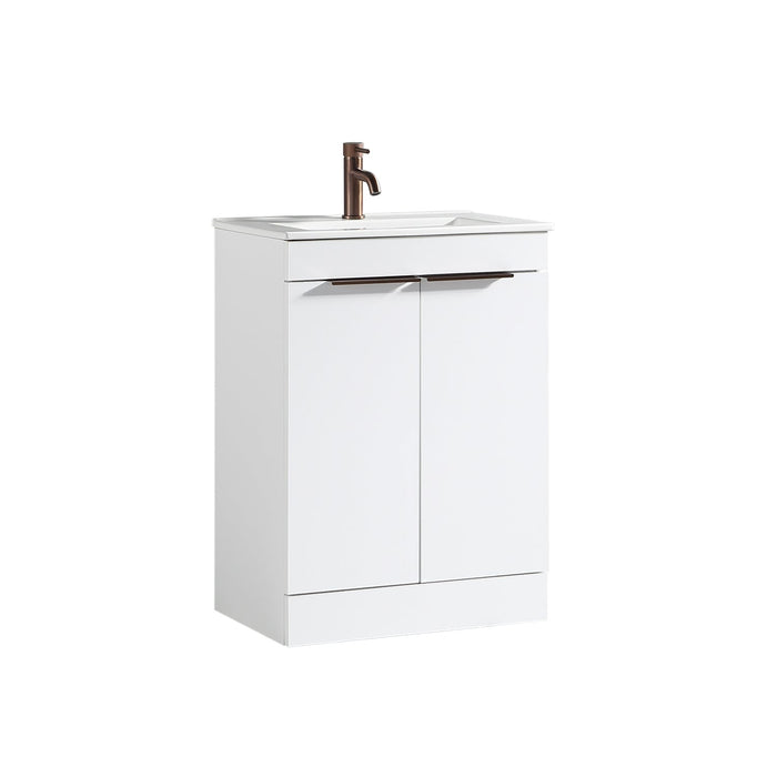 Tailored Sora 600mm 2 Door Floorstanding Vanity Unit with Ceramic Gloss Basin & Handles