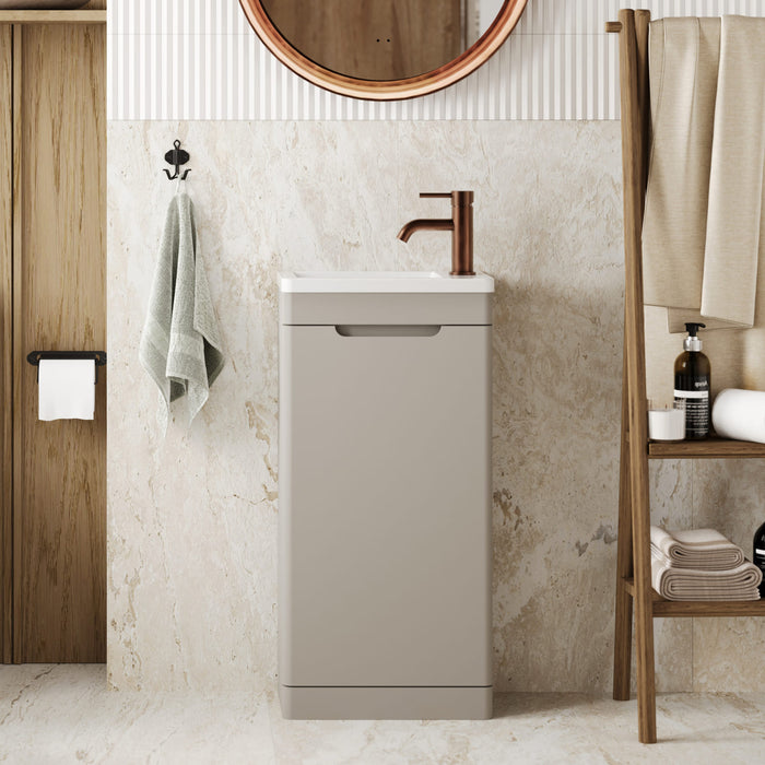 Tailored Acerra 400mm 1 Door Cloakroom Floorstanding Vanity Unit & Basin 400mm - 1 Tap Hole