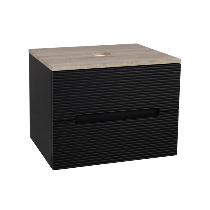 Tailored Monza Plus 600mm 2 Drawer Fluted Wall Hung Vanity Unit with Countertop