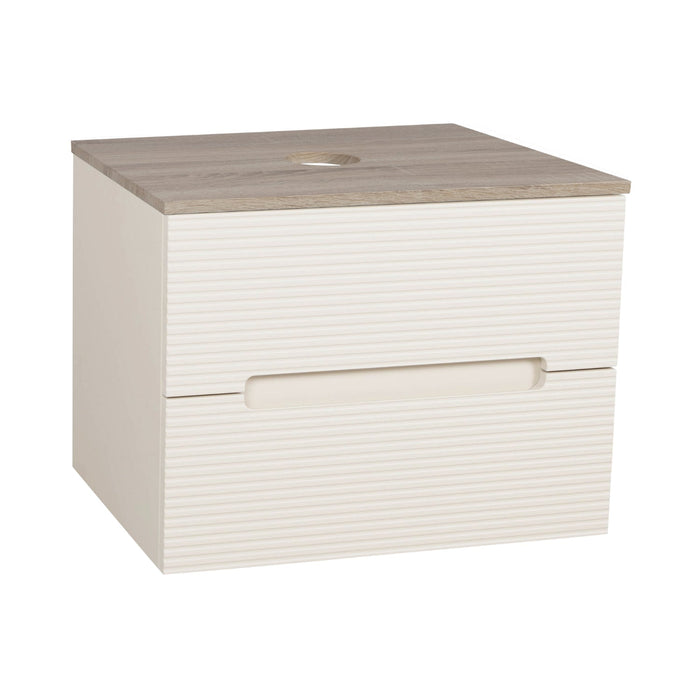 Tailored Monza Plus 600mm 2 Drawer Fluted Wall Hung Vanity Unit with Countertop