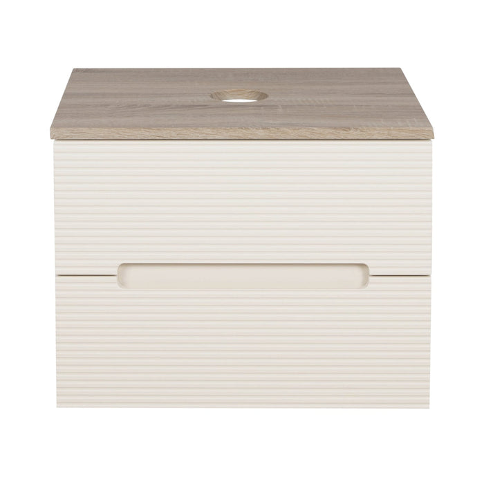 Tailored Monza Plus 600mm 2 Drawer Fluted Wall Hung Vanity Unit with Countertop