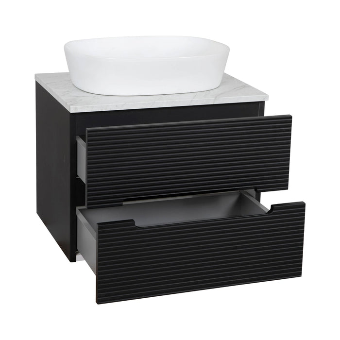 Tailored Monza Plus 600mm 2 Drawer Fluted Wall Hung Vanity Unit with Countertop