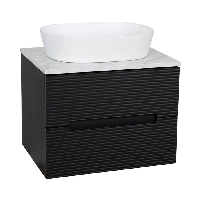 Tailored Monza Plus 600mm 2 Drawer Fluted Wall Hung Vanity Unit with Countertop