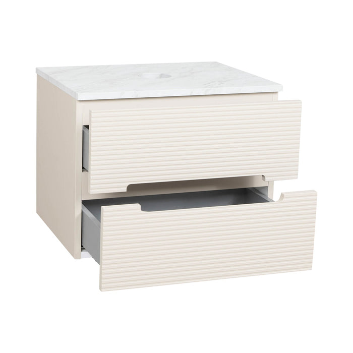 Tailored Monza Plus 600mm 2 Drawer Fluted Wall Hung Vanity Unit with Countertop