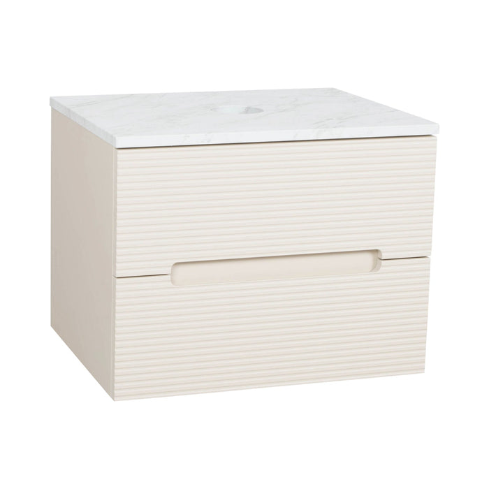 Tailored Monza Plus 600mm 2 Drawer Fluted Wall Hung Vanity Unit with Countertop