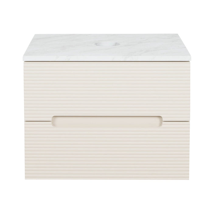 Tailored Monza Plus 600mm 2 Drawer Fluted Wall Hung Vanity Unit with Countertop