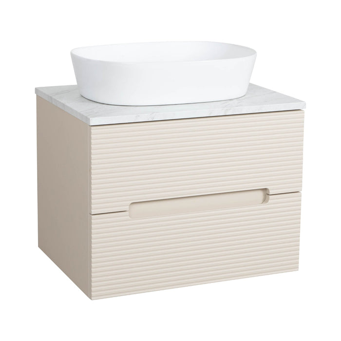 Tailored Monza Plus 600mm 2 Drawer Fluted Wall Hung Vanity Unit with Countertop