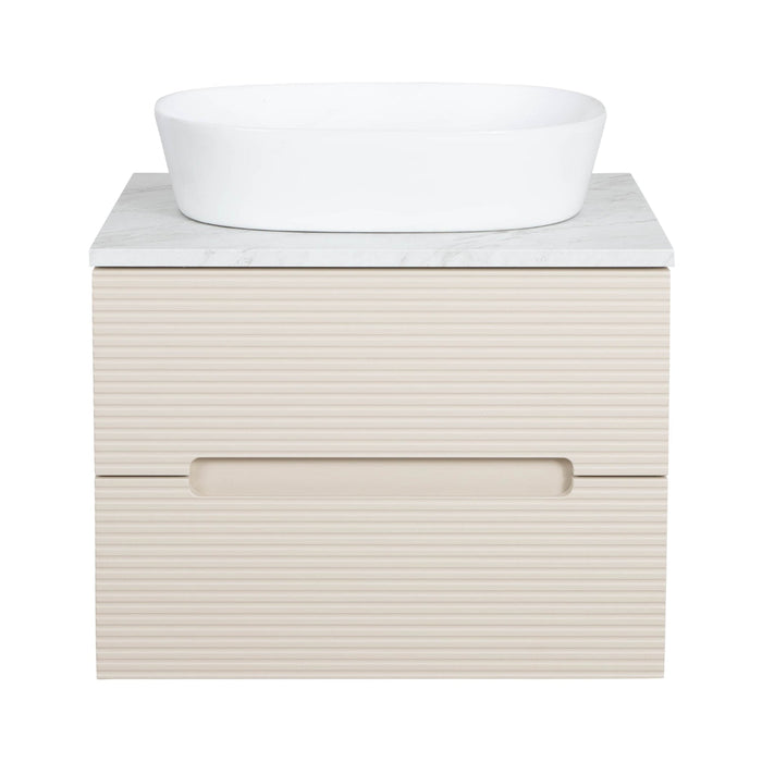 Tailored Monza Plus 600mm 2 Drawer Fluted Wall Hung Vanity Unit with Countertop