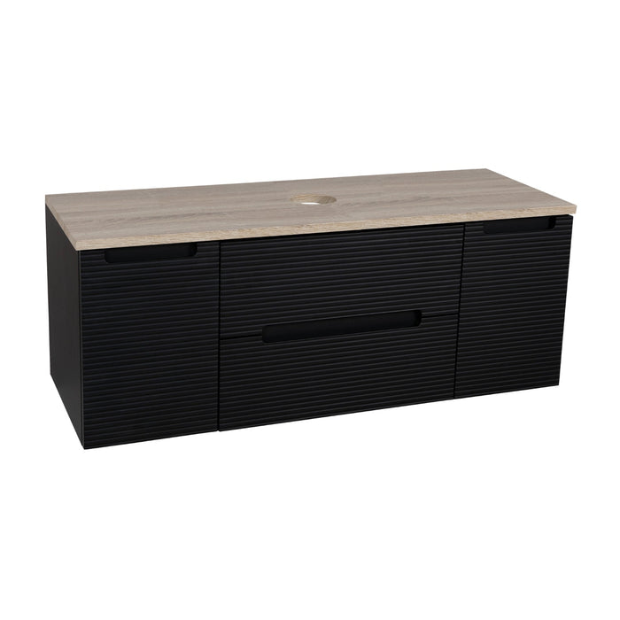 Tailored Monza Plus 1200mm 2 Drawer Fluted Wall Hung Vanity Unit with 2 Side Cabinets & Countertop