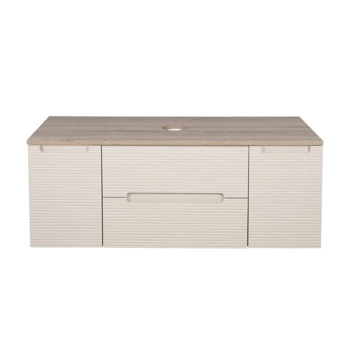 Tailored Monza Plus 1200mm 2 Drawer Fluted Wall Hung Vanity Unit with 2 Side Cabinets & Countertop