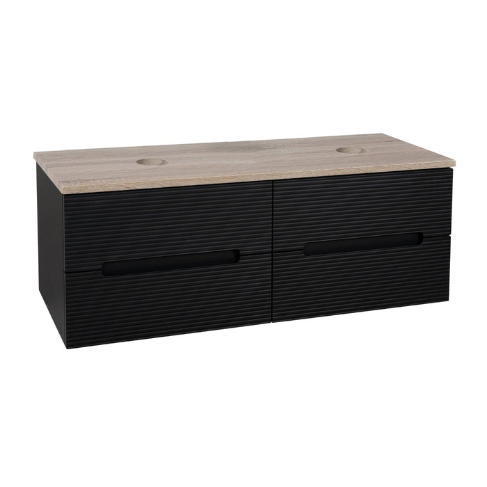Tailored Monza Plus 1200mm 4 Drawer Fluted Wall Hung Double Vanity Unit with Countertop