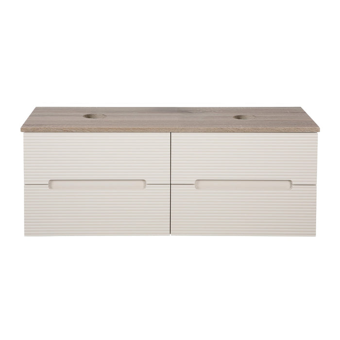 Tailored Monza Plus 1200mm 4 Drawer Fluted Wall Hung Double Vanity Unit with Countertop