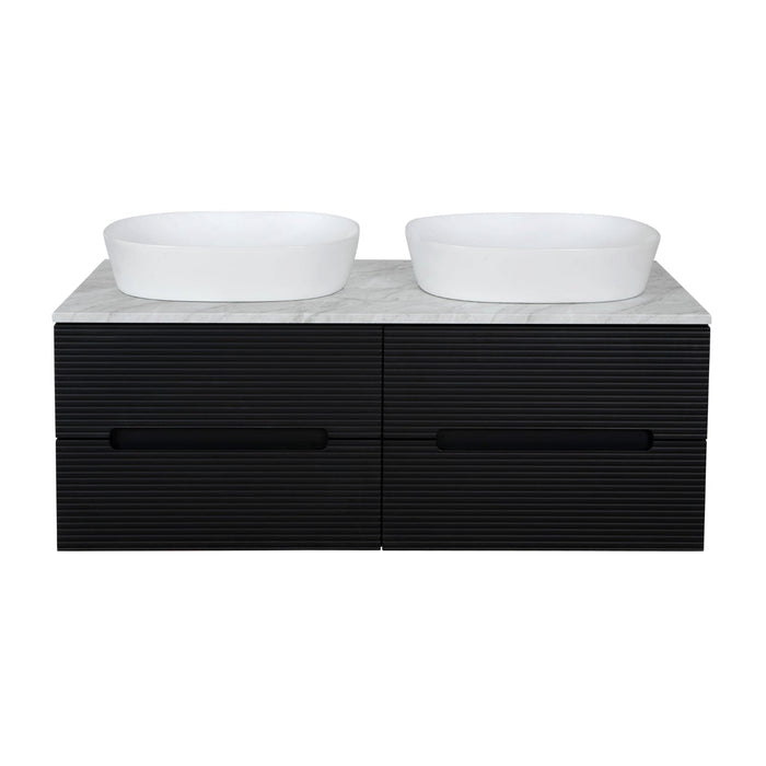 Tailored Monza Plus 1200mm 4 Drawer Fluted Wall Hung Double Vanity Unit with Countertop
