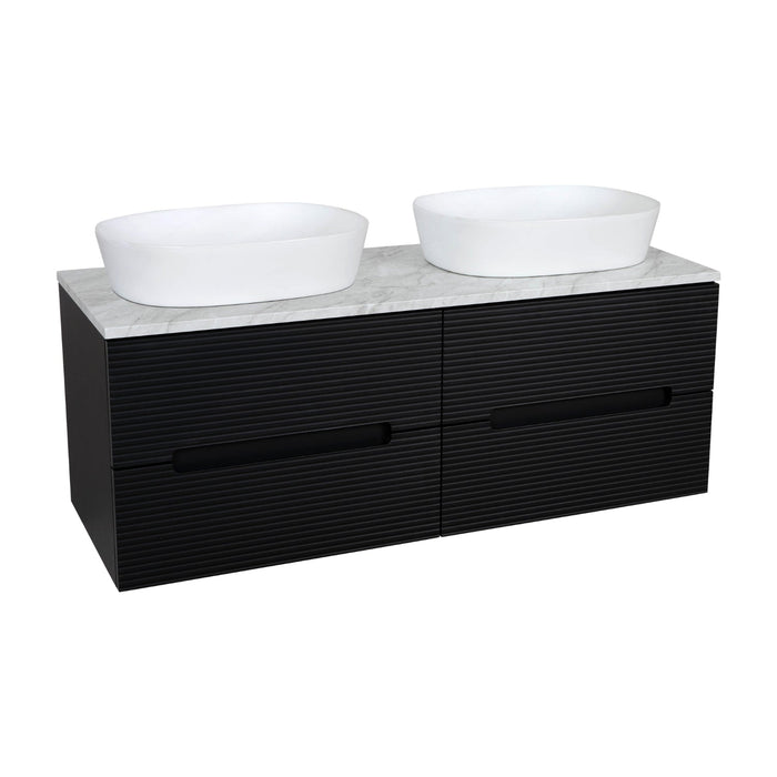 Tailored Monza Plus 1200mm 4 Drawer Fluted Wall Hung Double Vanity Unit with Countertop