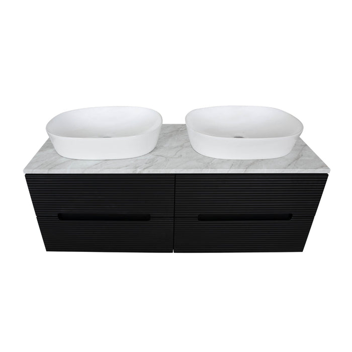Tailored Monza Plus 1200mm 4 Drawer Fluted Wall Hung Double Vanity Unit with Countertop