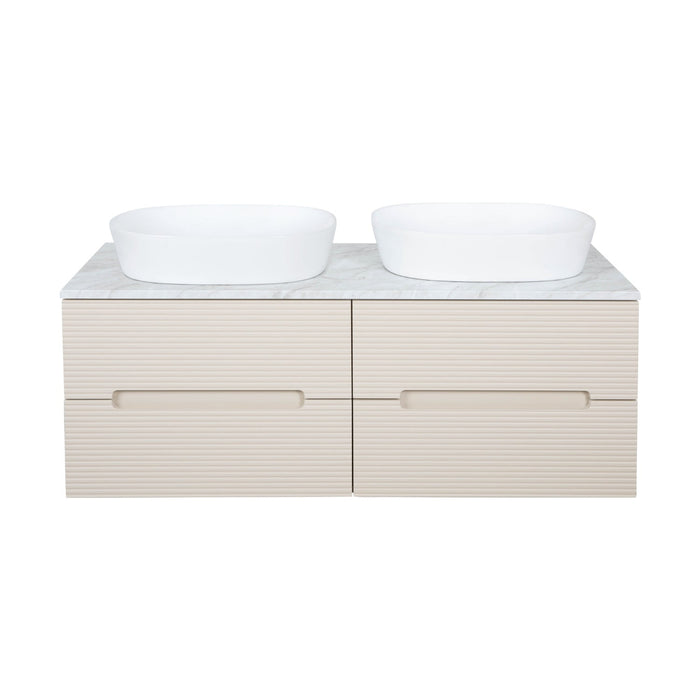 Tailored Monza Plus 1200mm 4 Drawer Fluted Wall Hung Double Vanity Unit with Countertop