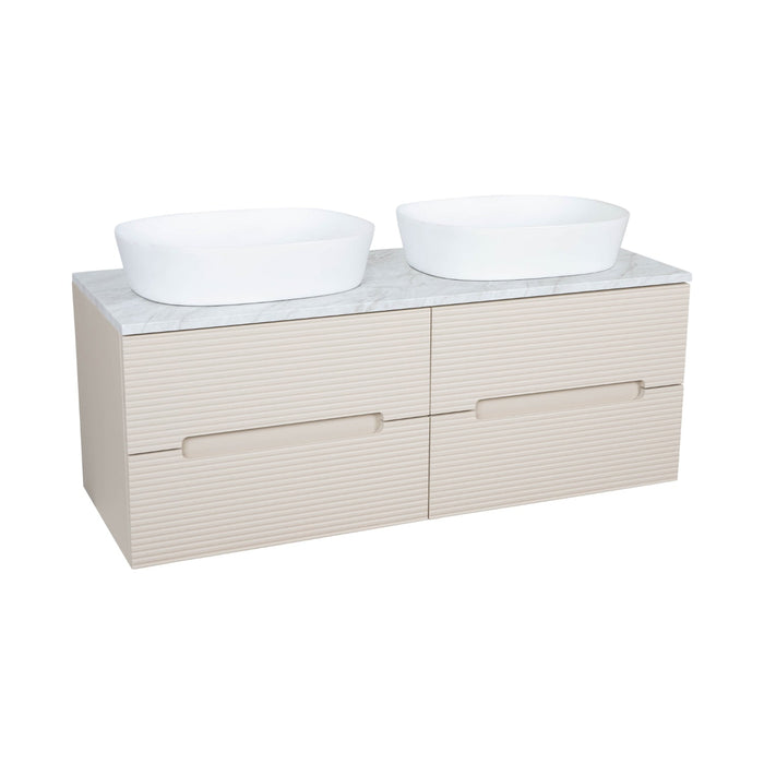 Tailored Monza Plus 1200mm 4 Drawer Fluted Wall Hung Double Vanity Unit with Countertop