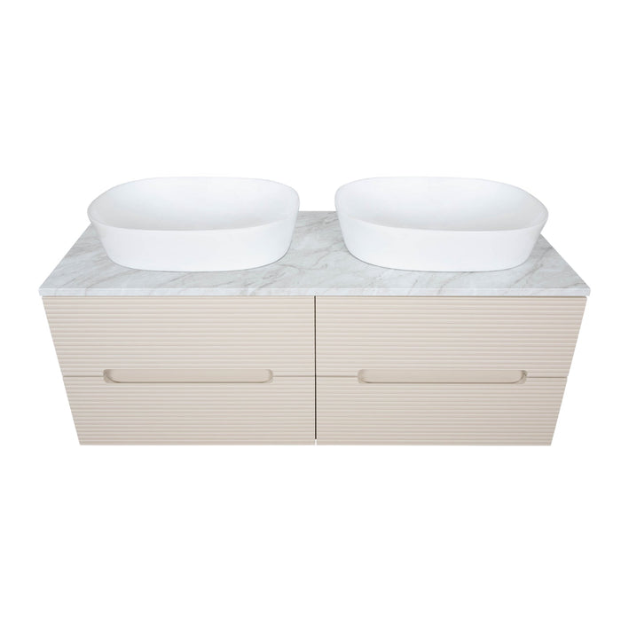 Tailored Monza Plus 1200mm 4 Drawer Fluted Wall Hung Double Vanity Unit with Countertop
