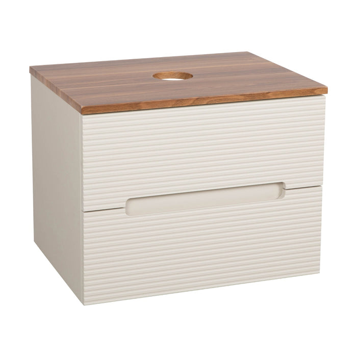 Tailored Monza Plus 600mm 2 Drawer Fluted Wall Hung Vanity Unit with Countertop