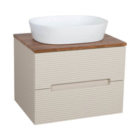 Tailored Monza Plus 600mm 2 Drawer Fluted Wall Hung Vanity Unit with Countertop