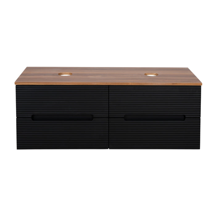 Tailored Monza Plus 1200mm 4 Drawer Fluted Wall Hung Double Vanity Unit with Countertop