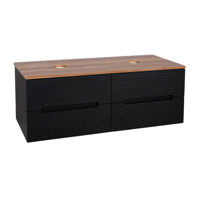Tailored Monza Plus 1200mm 4 Drawer Fluted Wall Hung Double Vanity Unit with Countertop