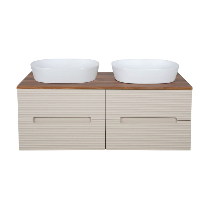 Tailored Monza Plus 1200mm 4 Drawer Fluted Wall Hung Double Vanity Unit with Countertop
