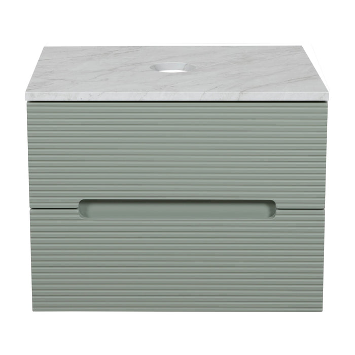 Tailored Monza Plus 600mm 2 Drawer Fluted Wall Hung Vanity Unit with Countertop