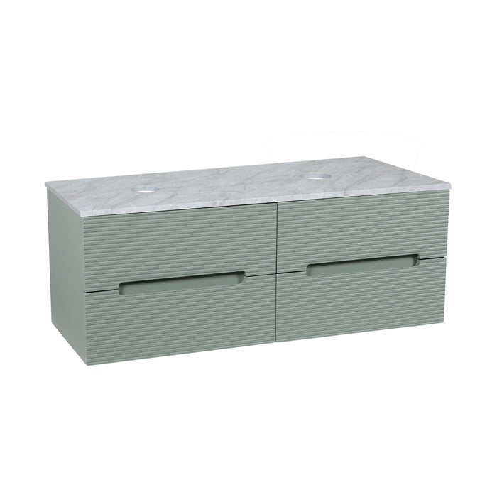 Tailored Monza Plus 1200mm 4 Drawer Fluted Wall Hung Double Vanity Unit with Countertop